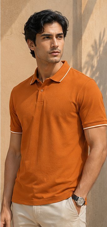 Men | 100% Pima Cotton More Elite™ Polo T-Shirt | Jacquard Collar | Q+Dyes