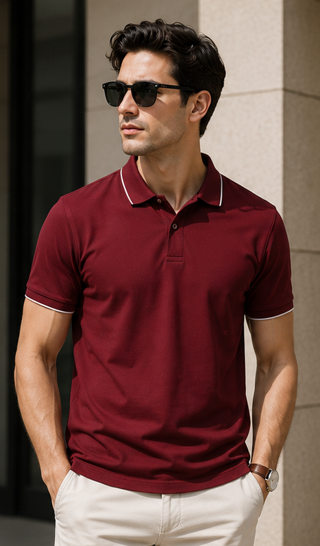 Men | 100% Pima Cotton More Elite™ Polo T-Shirt | Jacquard Collar | Q+Dyes