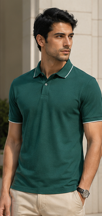 Men | 100% Pima Cotton More Elite™ Polo T-Shirt | Jacquard Collar | Q+Dyes