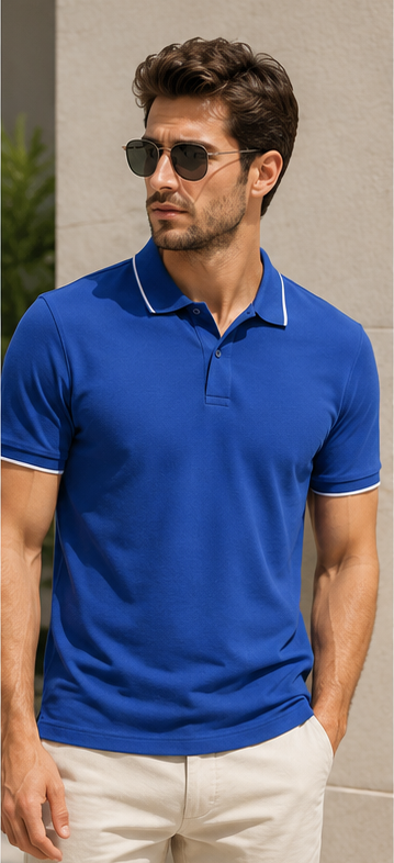 Men | 100% Pima Cotton More Elite™ Polo T-Shirt | Jacquard Collar | Q+Dyes