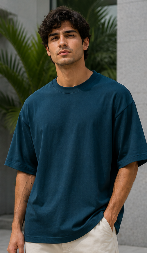 Men | Oversized | 100% Cotton Essential™ Round Neck T-Shirt | Q+Dyes