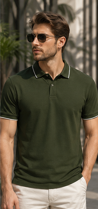 Men | 100% Pima Cotton More Elite™ Polo T-Shirt | Jacquard Collar | Q+Dyes