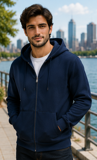 Men | Cotton Elite™ Sustainable Zipper Hoodie | Regular Fit