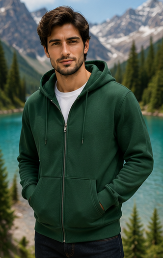 Men | Cotton Elite™ Sustainable Zipper Hoodie | Regular Fit