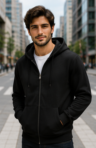 Men | Cotton Elite™ Sustainable Zipper Hoodie | Regular Fit