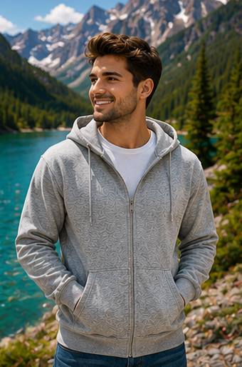 Men |  Cotton Premium™ Sustainable Zipper Hoodie | Regular Fit