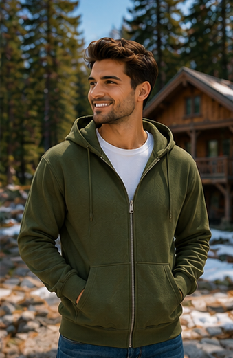 Men |  Cotton Premium™ Sustainable Zipper Hoodie | Regular Fit