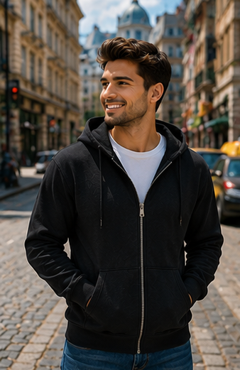 Men |  Cotton Premium™ Sustainable Zipper Hoodie | Regular Fit