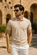 Men | Cotton Elite™ Polo T-Shirt | Jacquard Collar | Yarn Dyed