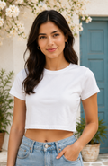 Women | Crop Top Cotton Signature™ Round Neck | Regular Fit