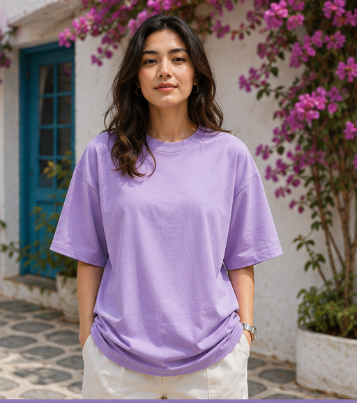 Women | French Terry Oversized Signature™ Round Neck T-Shirt | Bio-Silicon Washed