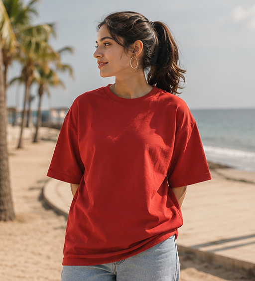 Women | 100% Cotton Signature™ Oversized Round Neck T-Shirt | Bio-Silicon Washed