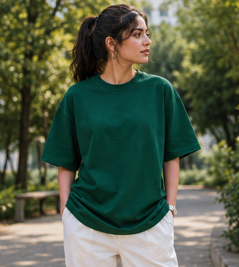 Women | 100% Cotton Signature™ Oversized Round Neck T-Shirt | Bio-Silicon Washed