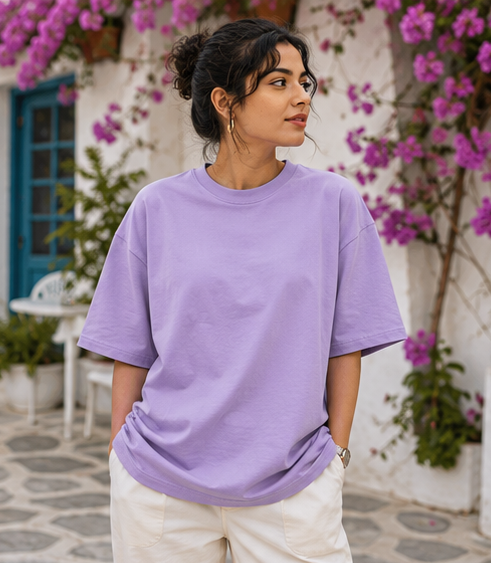 Women | 100% Cotton Signature™ Oversized Round Neck T-Shirt | Bio-Silicon Washed