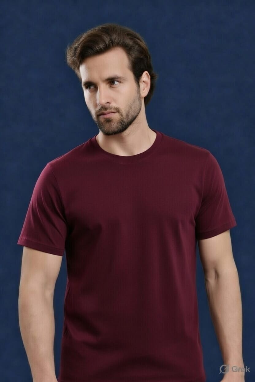 Alienswears Cotton Crew Neck T-Shirt | 185 GSM | Bio Wash | Soft Comfort Fit | Long-Lasting Color