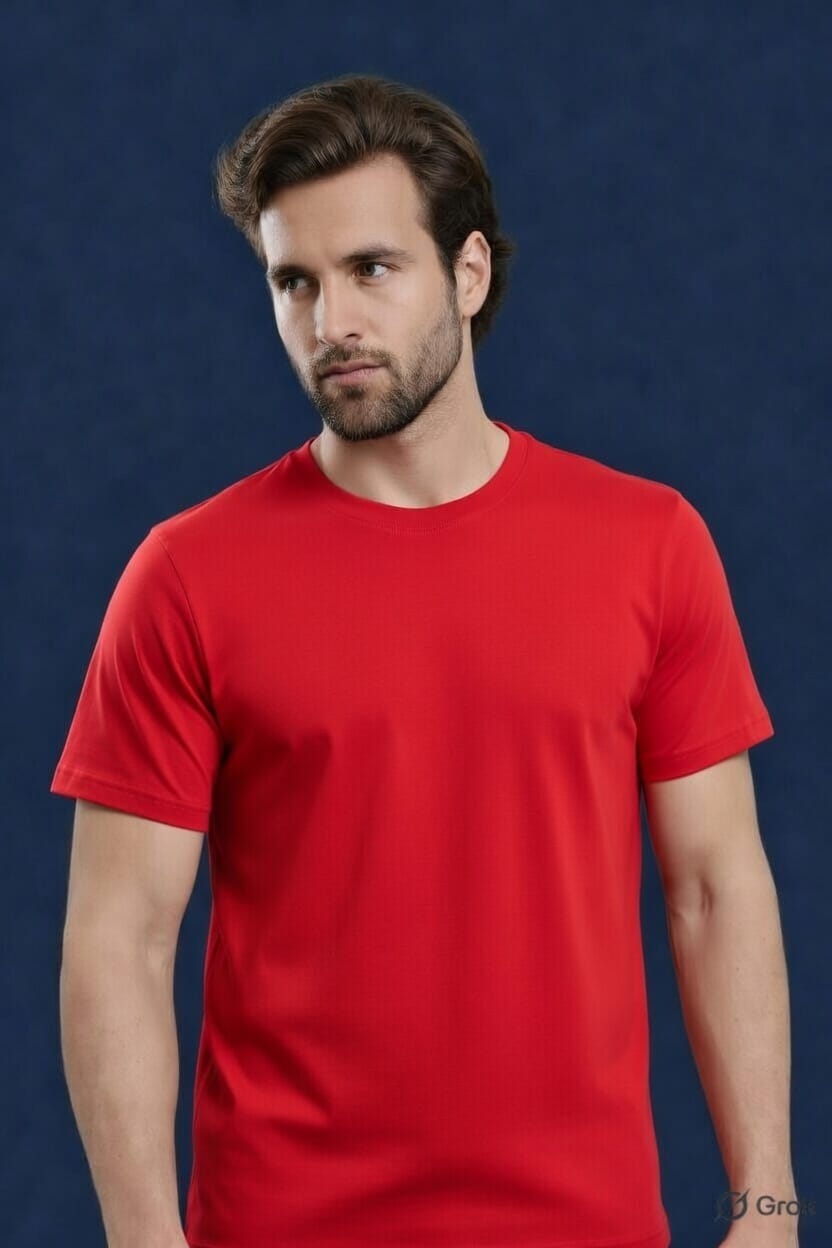 Alienswears Cotton Crew Neck T-Shirt | 185 GSM | Bio Wash | Soft Comfort Fit | Long-Lasting Color