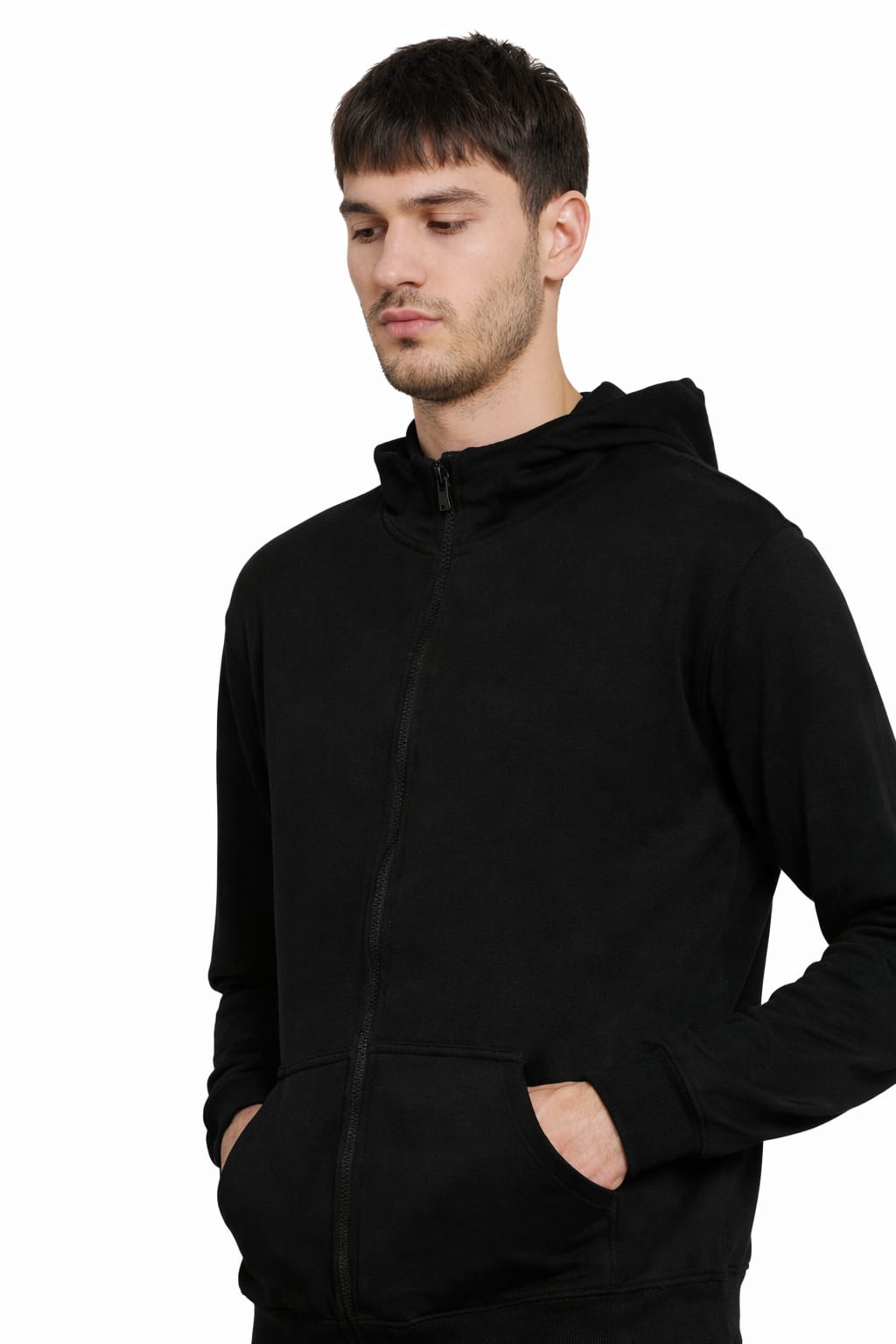 Zipper Hoodie | 300 GSM | Yarn-Dyed Premium Fabric | 80% Recycled Cotton Blend | Certified Quality