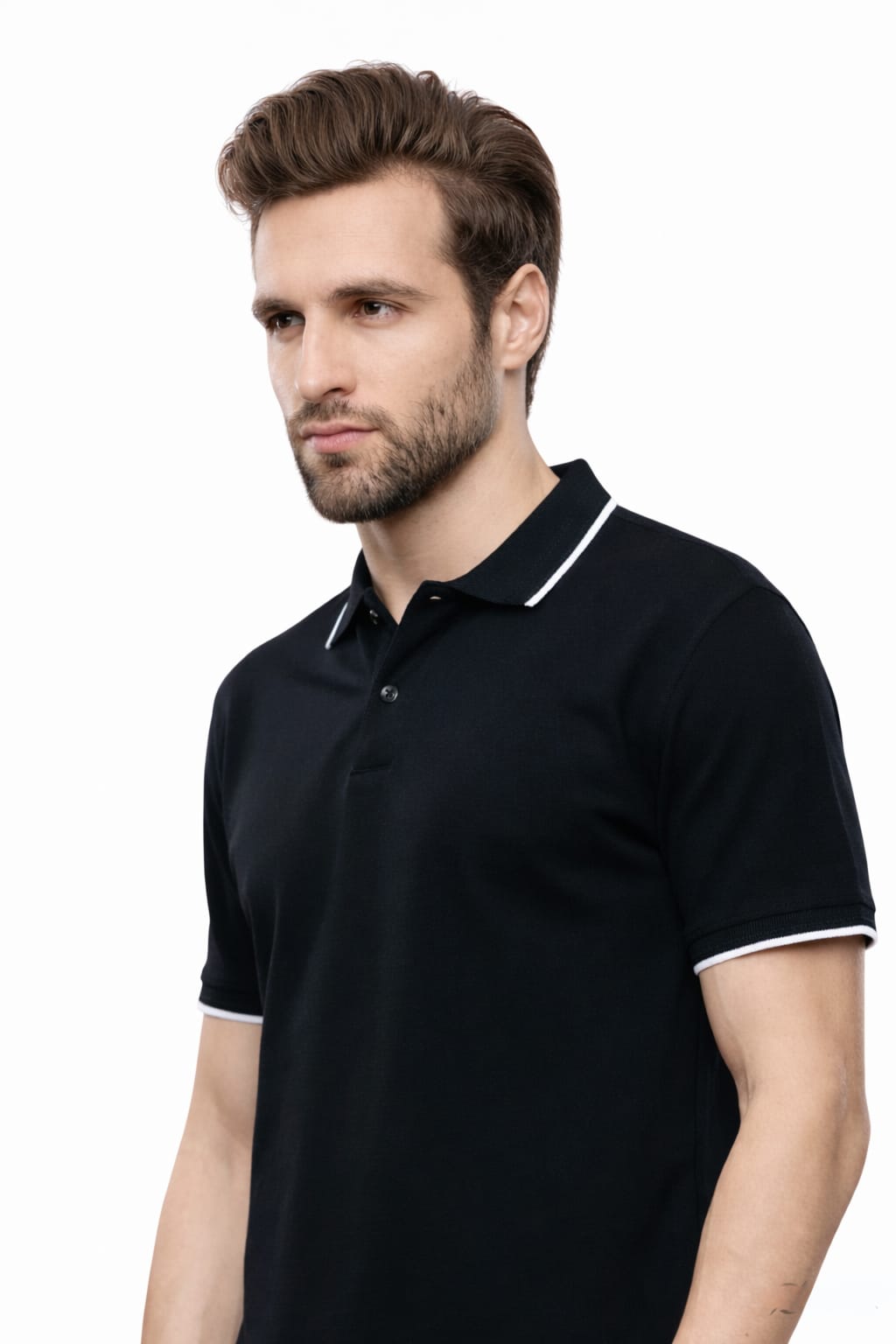 Collar Cotton Polo T-Shirt | 260 GSM | Bio Wash | Jacquard Collar & Cuffs | Long-Lasting Color