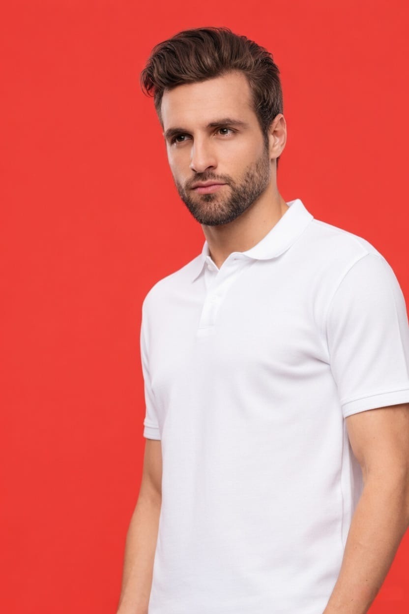 Collar Cotton Polo T-Shirt | 260 GSM | Bio Wash | Jacquard Collar & Cuffs | Long-Lasting Color