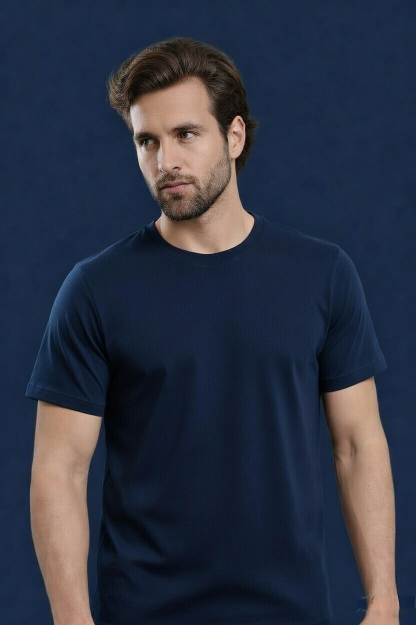 Alienswears Cotton Crew Neck T-Shirt | 185 GSM | Bio Wash | Soft Comfort Fit | Long-Lasting Color