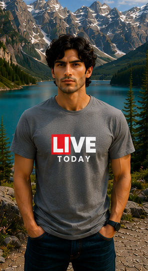 Men | Printed Live Today | Pima Cotton Signature™ Crew Neck T-Shirt | Regular Fit