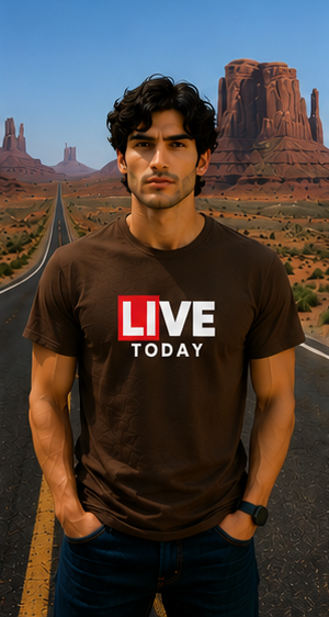Men | Printed Live Today | Pima Cotton Signature™ Crew Neck T-Shirt | Regular Fit