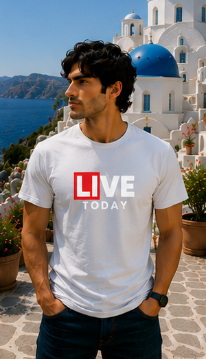 Men | Printed Live Today | Pima Cotton Signature™ Crew Neck T-Shirt | Regular Fit