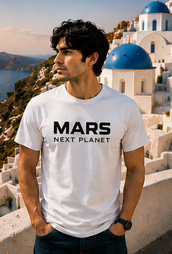 Men | Printed Mars Next Planet | Pima Cotton Signature™ Crew Neck T-Shirt | Regular Fit