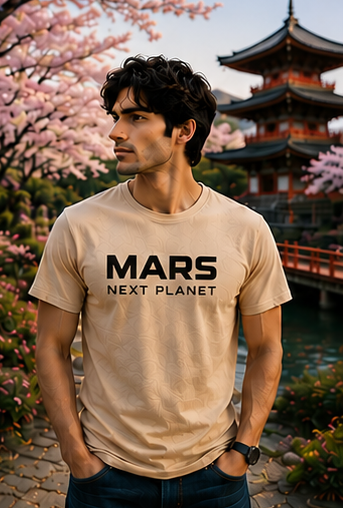 Men | Printed Mars Next Planet | Pima Cotton Signature™ Crew Neck T-Shirt | Regular Fit