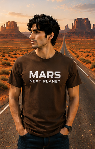 Men | Printed Mars Next Planet | Pima Cotton Signature™ Crew Neck T-Shirt | Regular Fit
