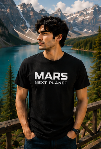 Men | Printed Mars Next Planet | Pima Cotton Signature™ Crew Neck T-Shirt | Regular Fit