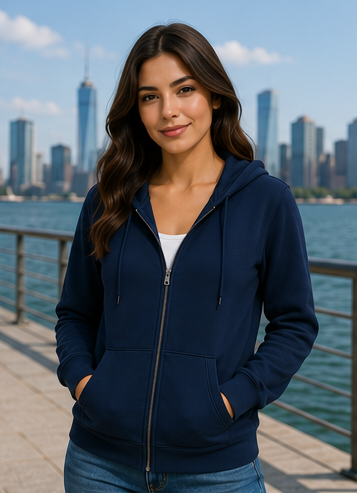 Women | Cotton Elite™ Sustainable Zipper Hoodie | Regular Fit